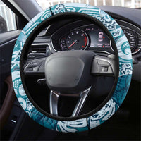 Aloha Hawaii Tapa Steering Wheel Cover Cool Turquoise Hawaiian Ipu - Polynesian Pride
