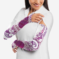 Aloha Hawaii Tapa Arm Sleeves Vibrant Fuchsia Hawaiian Ipu - Polynesian Pride