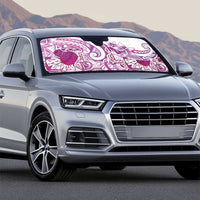 Aloha Hawaii Tapa Auto Sun Shade Vibrant Fuchsia Hawaiian Ipu - Polynesian Pride