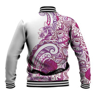 Aloha Hawaii Tapa Baseball Jacket Vibrant Fuchsia Hawaiian Ipu - Polynesian Pride