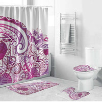 Aloha Hawaii Tapa Bathroom Set Vibrant Fuchsia Hawaiian Ipu - Polynesian Pride