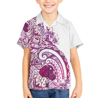 Aloha Hawaii Tapa Family Matching Long Sleeve Bodycon Dress and Hawaiian Shirt Vibrant Fuchsia Hawaiian Ipu - Polynesian Pride