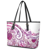 Aloha Hawaii Tapa Leather Tote Bag Vibrant Fuchsia Hawaiian Ipu - Polynesian Pride