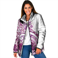 Aloha Hawaii Tapa Padded Jacket Vibrant Fuchsia Hawaiian Ipu - Polynesian Pride