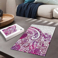 Aloha Hawaii Tapa Puzzle Vibrant Fuchsia Hawaiian Ipu - Polynesian Pride