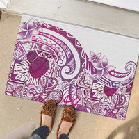 Aloha Hawaii Tapa Rubber Doormat Vibrant Fuchsia Hawaiian Ipu - Polynesian Pride