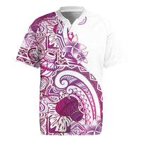 Aloha Hawaii Tapa Rugby Jersey Vibrant Fuchsia Hawaiian Ipu - Polynesian Pride