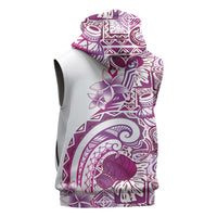 Aloha Hawaii Tapa Sleeveless Zip Hoodie Vibrant Fuchsia Hawaiian Ipu LT7