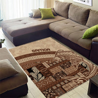 Samoa Mamanu Siapo Mocha Area Rug Tatau Malie