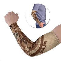 Samoa Mamanu Siapo Mocha Arm Sleeves Tatau Malie