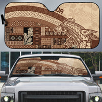 Samoa Mamanu Siapo Mocha Auto Sun Shade Tatau Malie