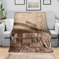 Samoa Mamanu Siapo Mocha Blanket Tatau Malie