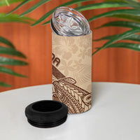 Samoa Mamanu Siapo Mocha 4 in 1 Can Cooler Tumbler Tatau Malie