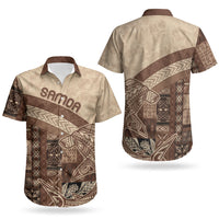 Samoa Mamanu Siapo Mocha Couples Matching Tank Maxi Dress and Hawaiian Shirt Tatau Malie