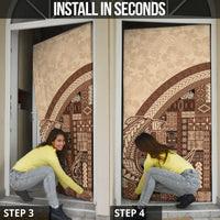 Samoa Mamanu Siapo Mocha Door Cover Tatau Malie