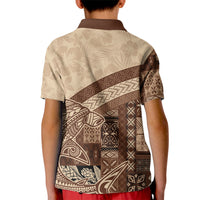 Samoa Mamanu Siapo Mocha Kid Polo Shirt Tatau Malie