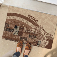 Samoa Mamanu Siapo Mocha Rubber Doormat Tatau Malie