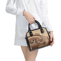 Samoa Mamanu Siapo Mocha Shoulder Handbag Tatau Malie