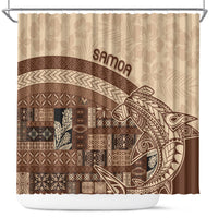 Samoa Mamanu Siapo Mocha Shower Curtain Tatau Malie