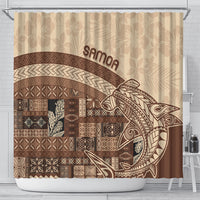 Samoa Mamanu Siapo Mocha Shower Curtain Tatau Malie