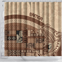 Samoa Mamanu Siapo Mocha Shower Curtain Tatau Malie