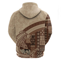 Samoa Mamanu Siapo Mocha Zip Hoodie Tatau Malie