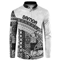 Samoa Mamanu Siapo Classic Black Button Sweatshirt Tatau Malie