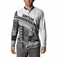 Samoa Mamanu Siapo Classic Black Button Sweatshirt Tatau Malie