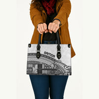 Samoa Mamanu Siapo Classic Black Leather Bag Tatau Malie