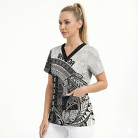 Samoa Mamanu Siapo Classic Black Scrub Top Tatau Malie