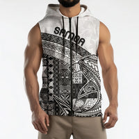 Samoa Mamanu Siapo Classic Black Sleeveless Zip Hoodie Tatau Malie