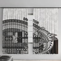 Samoa Mamanu Siapo Classic Black Window Curtain Tatau Malie