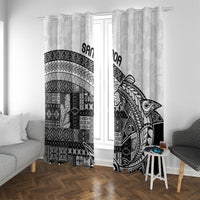 Samoa Mamanu Siapo Classic Black Window Curtain Tatau Malie