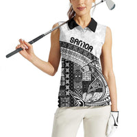 Samoa Mamanu Siapo Classic Black Women Sleeveless Polo Shirt Tatau Malie
