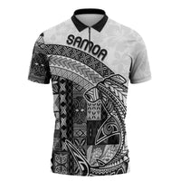 Samoa Mamanu Siapo Classic Black Zipper Polo Shirt Tatau Malie