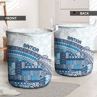 Samoa Mamanu Siapo Royal Blue Laundry Basket Tatau Malie