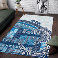 Samoa Mamanu Siapo Royal Blue Area Rug Tatau Malie