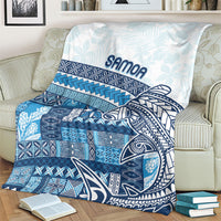 Samoa Mamanu Siapo Royal Blue Blanket Tatau Malie