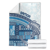 Samoa Mamanu Siapo Royal Blue Blanket Tatau Malie