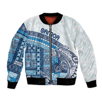 Samoa Mamanu Siapo Royal Blue Bomber Jacket Tatau Malie