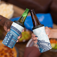 Samoa Mamanu Siapo Royal Blue 4 in 1 Can Cooler Tumbler Tatau Malie