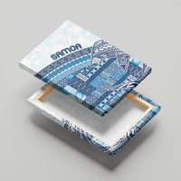 Samoa Mamanu Siapo Royal Blue Canvas Wall Art Tatau Malie