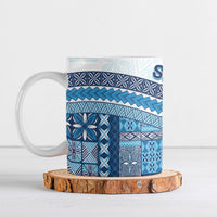 Samoa Mamanu Siapo Royal Blue Ceramic Mug Tatau Malie