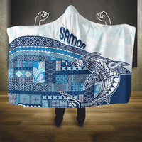 Samoa Mamanu Siapo Royal Blue Hooded Blanket Tatau Malie