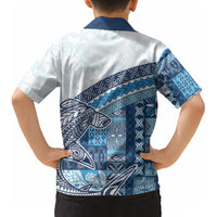 Samoa Mamanu Siapo Royal Blue Kid Hawaiian Shirt Tatau Malie