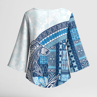 Samoa Mamanu Siapo Royal Blue Kimono Sleeve Blouse Tatau Malie