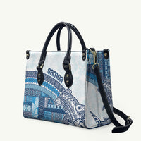 Samoa Mamanu Siapo Royal Blue Leather Bag Tatau Malie