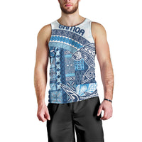 Samoa Mamanu Siapo Royal Blue Men Tank Top Tatau Malie