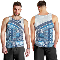 Samoa Mamanu Siapo Royal Blue Men Tank Top Tatau Malie