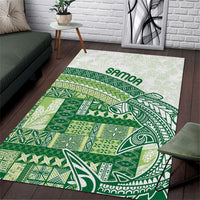 Samoa Mamanu Siapo Forest Green Area Rug Tatau Malie